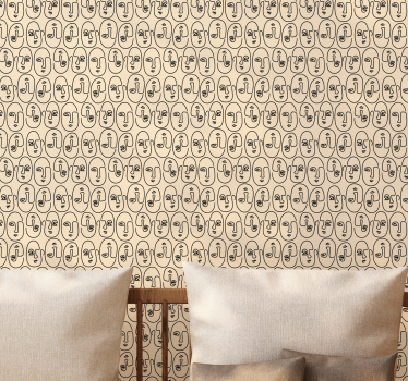 Tapeta do salonu abstrakcja Picasso abstrakcyjne twarze - TenStickers