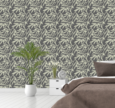 Tapeta do sypialni Drzewa na szarym tle glamour - TenStickers