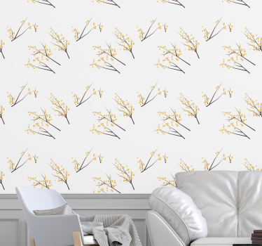 Tapeta do salonu Gałęzie wiśni - TenStickers