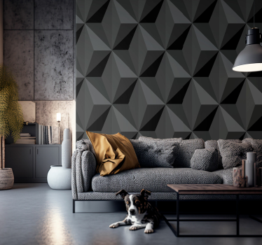 Tapeta geometryczna do salonu trójkąty 3d - TenStickers