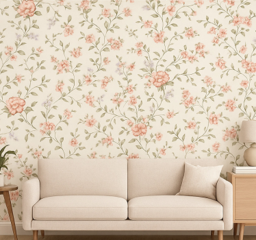 Tapeta do salonu kwiaty w stylu fantazyjnym - TenStickers