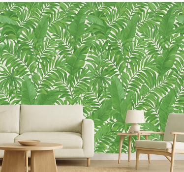 Tapeta do salonu liście tropikalne - TenStickers