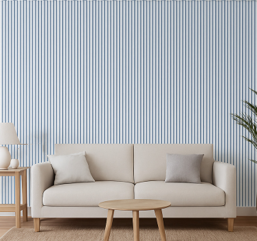 Tapeta do salonu niebieskie i białe paski w stripes - TenStickers