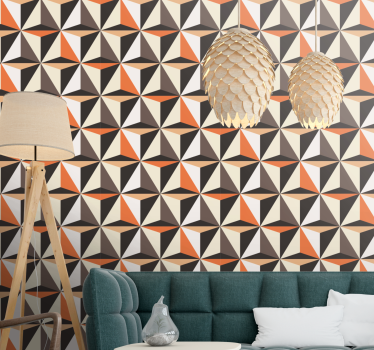 Tapeta do salonu układ trójkątów geometrycznych - TenStickers