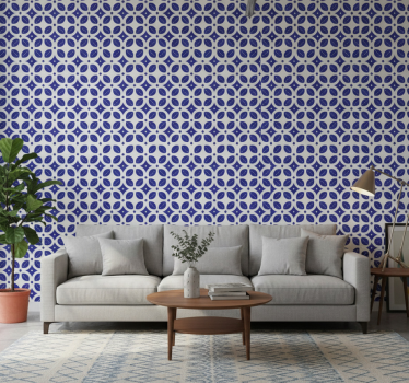 Tapeta do salonu z geometrycznym wzorem - TenStickers