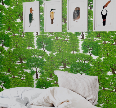 Tapeta do salonu Zielony las z drzewami - TenStickers