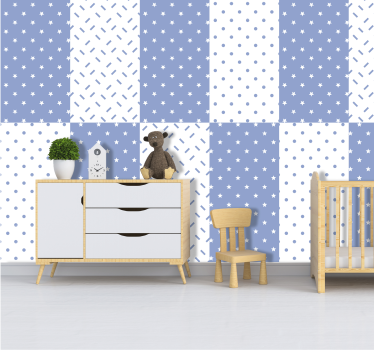 Tapeta z niebieskimi gwiazdami - TenStickers