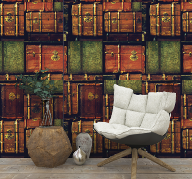 Tapeta do sypialni vintage walizki - TenStickers