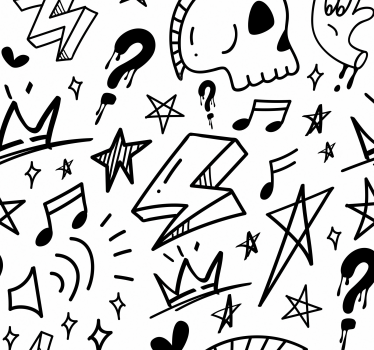 Tapeta do pokoju młodzieżowegostylizowane kształty graficzne - TenStickers