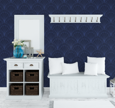 Tapeta do przedpokoju granatowy art déco - TenStickers