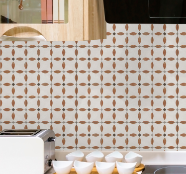 Tapeta do kuchni beżowy geometryczny motyw fakturowy - TenStickers