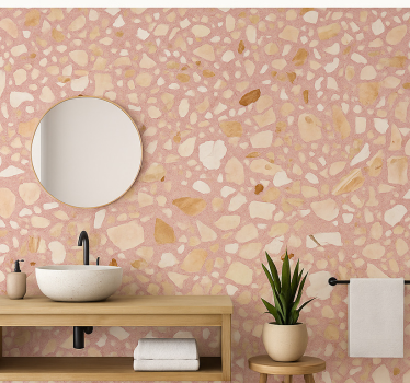Tapeta kamienie terrazzo w odcieniach różu - TenStickers