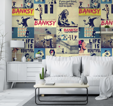 Tapeta kolaż - Bansky art  - TenStickers