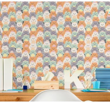Tapeta koty fantazyjny wzór kota - TenStickers