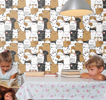 Tapeta koty zabawny motyw kota - TenStickers