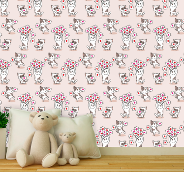 Tapeta koty zabawny wzór kota - TenStickers