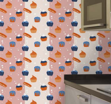 Tapeta do kuchni motyw słodkich smakołyków - TenStickers