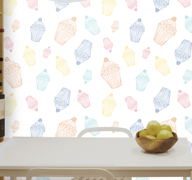 Tapeta kuchenna Tapeta do kuchni kolorowe babeczki - TenStickers