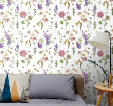 Tapeta kwiaty botaniczne kwiaty - TenStickers