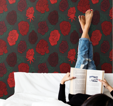 Tapeta kwiaty różowa elegancja - TenStickers