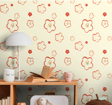 Tapeta kwiaty w delikatne wzory florystyczne - TenStickers