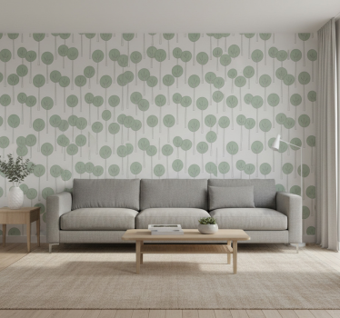 Tapeta kwiaty w minimalistyczny wzór drzew - TenStickers