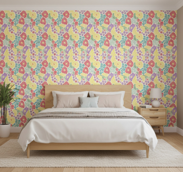Tapeta kwiaty w pastelowych odcieniach - TenStickers