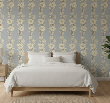Tapeta kwiaty w stylu nowej nostalgii magnolii - TenStickers