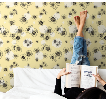 Tapeta kwiaty wzory kwiatowe - TenStickers
