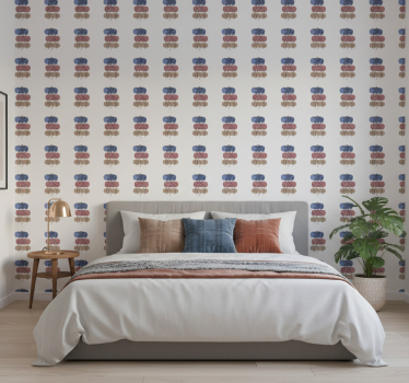 Tapeta kwiaty z geometrycznym wzorem kobiety - TenStickers