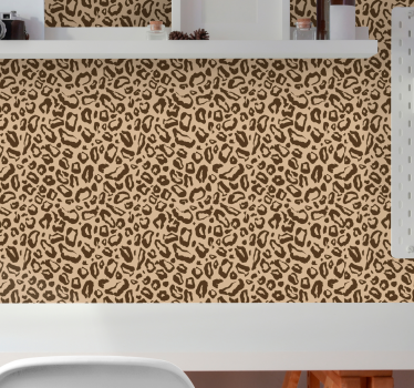 Tapeta leopard beżowy wzór koci - TenStickers