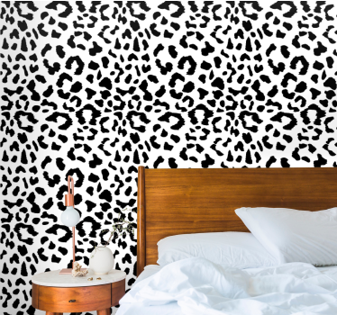 Tapeta leopard czarno-biały wzór dods - TenStickers