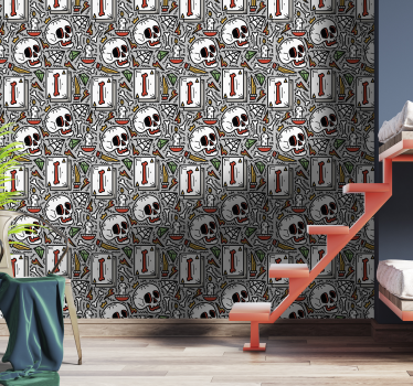 Tapeta do pokoju nastolatka graffiti czaszki - TenStickers