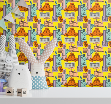 Tapeta Nowy Jork motyw miejskiej taksówki - TenStickers