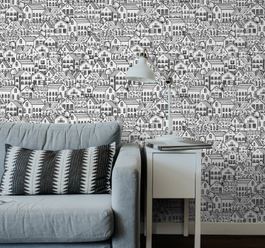 Tapeta miejska z budynkami - TenStickers