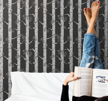 Tapeta drzewa elegancki las brzozowy - TenStickers