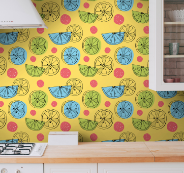 Tapeta do kuchni wzór plasterków cytrusów - TenStickers