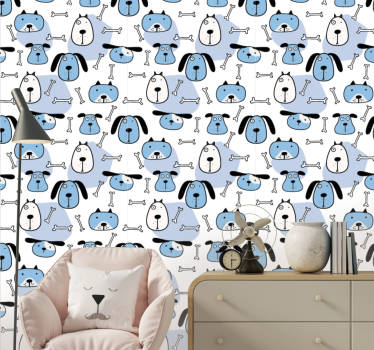 Tapeta pies zabawny psi wzór - TenStickers
