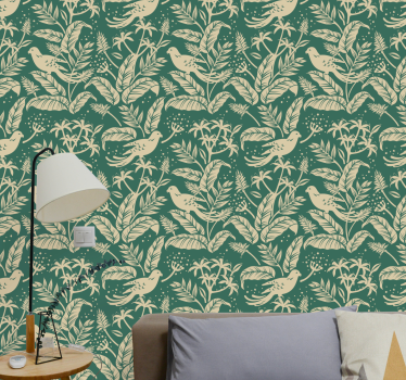 Tapeta ptaki woliera botaniczna - TenStickers