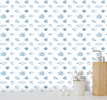 Tapeta ryby motyw szkicu marynistycznego - TenStickers