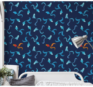Tapeta ryby wzory fauny wodnej - TenStickers