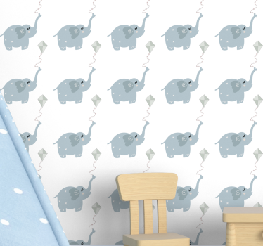Tapeta słonie słonie z latawcami - TenStickers