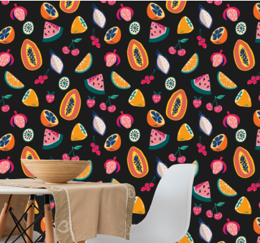Tapeta do kuchni owocowe wzory - TenStickers