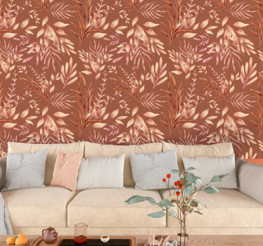 Tapeta terracotta rośliny tropikalne - TenStickers