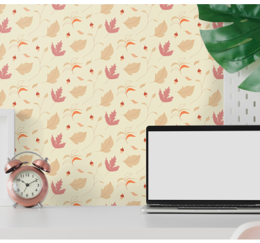 Tapeta w liście Jesienne liście wielokolorowe - TenStickers