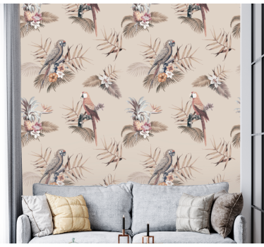 Tapeta w papugi elegancja tropikalnej papugi - TenStickers