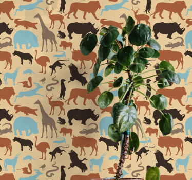 Tapeta zwierzęta sylwetki safari - TenStickers