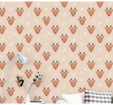Tapeta ze zwierzętami Wzorzysty jeleń - TenStickers