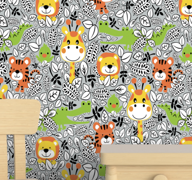 Tapeta zwierzęta zabawa ze zwierzętami w safari - TenStickers
