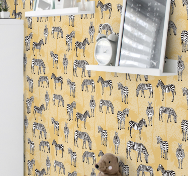 Tapeta ze zwierzętami Zebra i palmy - TenStickers